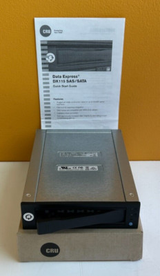 CRU DX115 6G SATA Bus Speed, 5.25'' Bay Size, Removable Drive Enclosure. New!