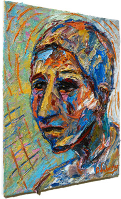 CONTEMPORARY ORIGINAL OIL PAINTING VINTAGE EXPRESSIONIST ART OUTSIDER SIGNED POP