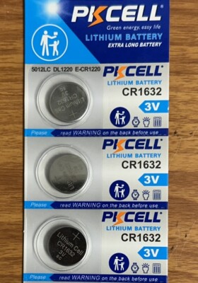 CR1632 ECR1632 1632 3V PKCELL Coin Battery Exp 12/2029 (3 Battery )