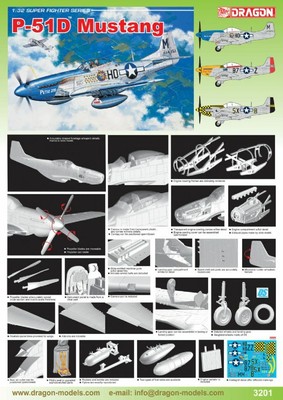 Dragon 3201 1/32 P-51D Mustang model kit ▲