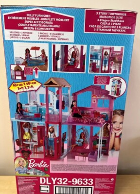 Barbie DLY32 Estate Three-Story Town House Colourful & Bright Doll House BNIB