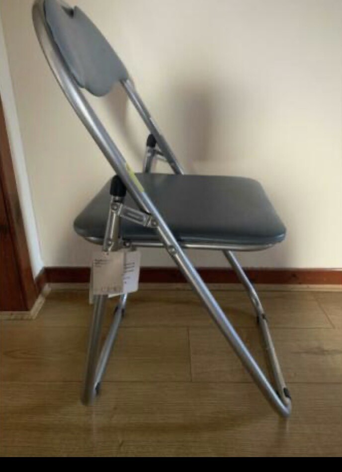 Argos Home Padded Faux Leather Folding Office Chair - Grey | in