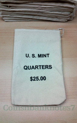 2020 US Mint Empty Canvas Bag of $25 Quarter  / Bag only, No Coins!