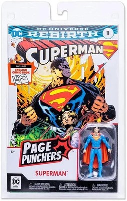 DC Page Punchers Superman Rebirth Figure & Comic 8cm New