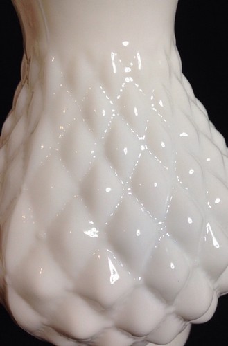 VINTAGE MILK GLASS QUILTED PATTERN LAMP SHADE CHIMNEY