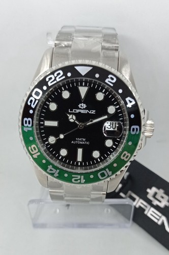 Pre-owned Lorenz Men's Watch  Diver Automatic, Mvt Seiko Nh35a 24rubini, Bezel Black Green