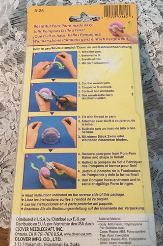 Clover Pom-Pom Maker Craft New