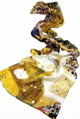 Prettystern Damen Kunstdrucke Seiden-Schal Gustav Klimt Wasser Schlange P746