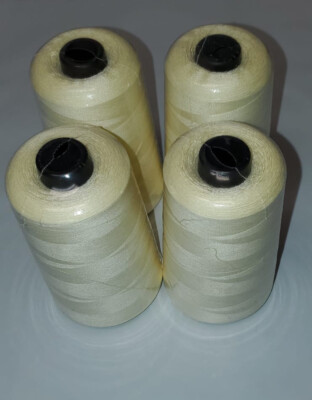 BEIGE Polyester Thread For Sewing ,Serger, Spools 4 Pack 6000 Yards, 40S/2