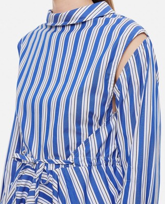 Pre-owned Jw Anderson J.w. Anderson Striped Asymmetric Cotton Shirt Tunic In Blue