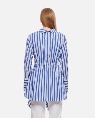 Pre-owned Jw Anderson J.w. Anderson Striped Asymmetric Cotton Shirt Tunic In Blue