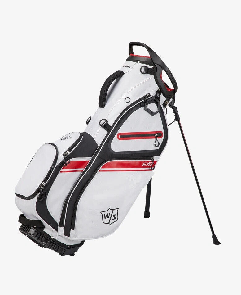 NEW! Wilson Staff EXO II Carry Stand Bag White/BLACK/RED 5 W