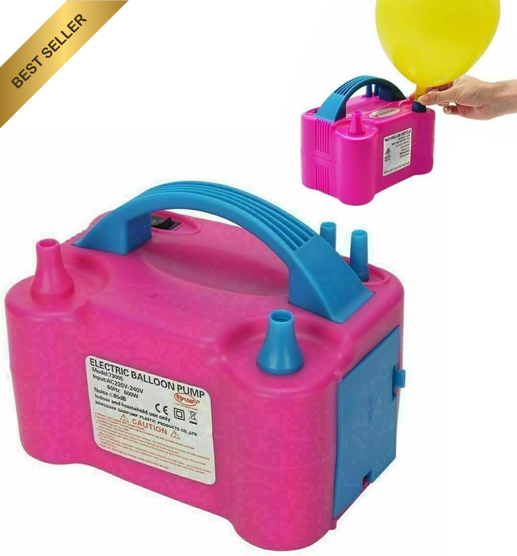 600W Electric Balloon Inflator Dual Nozzles Portable Air Pump AU Plug