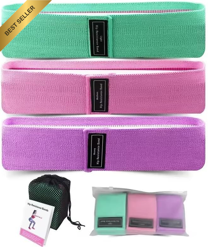 3PCS Non-Slip Resistance Bands Set,Fabric Booty Bands for Exercise & Fitness,Yog