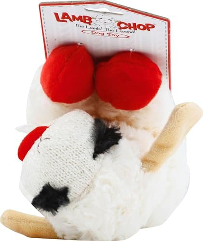 Multipet Plush Dog Toy, Lambchop, 10", White/Tan, Small