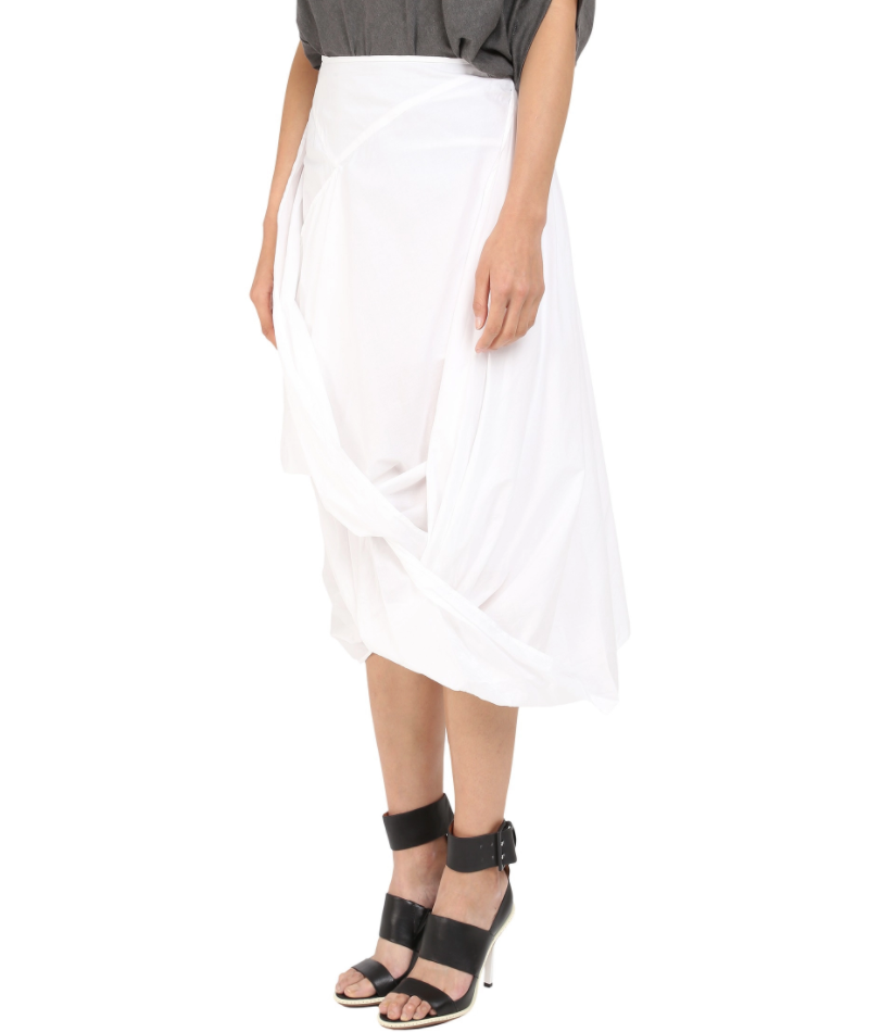 Pre-owned Vivienne Westwood L102401 Women's White Asymmetrical Hem Midi Skirt Size 42