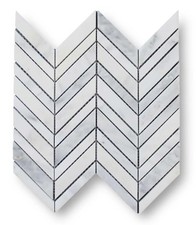 Bianco Carrara Marble Chevron Mosaic Tiles - Kitchen ...