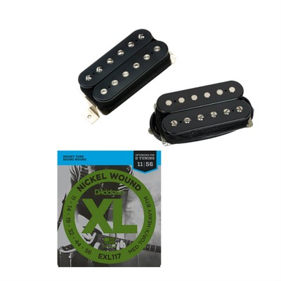 DiMarzio DP260BC, DP261FBC F-Space, Set Black w/D'Addario EXL 117 Strings