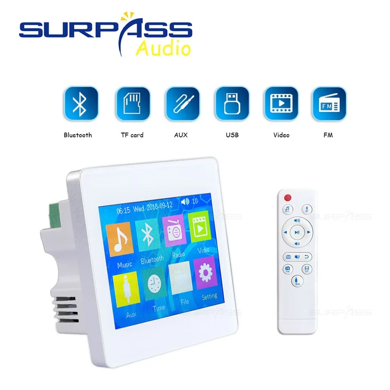 Mini Touch Screen Bluetooth In Wall Audio Amplifier Smart Multi-home System Remo
