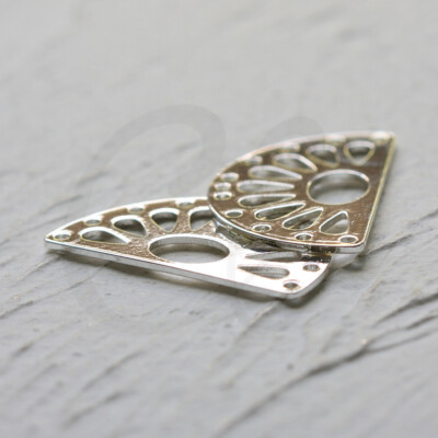 Laser Cut Solid Brass Half Circle Charm with Multiple Holes - 30x18mm (4505C)