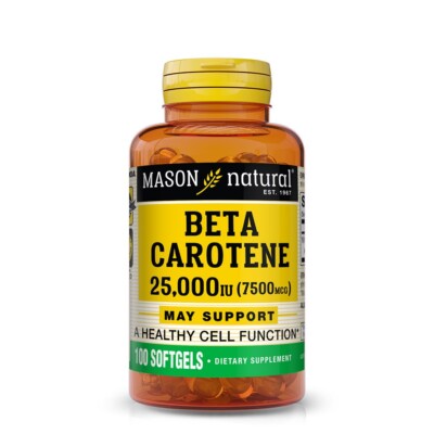 Beta-Carotene 25000 IU 100 Softgels Vitamin A Antioxidant vision help