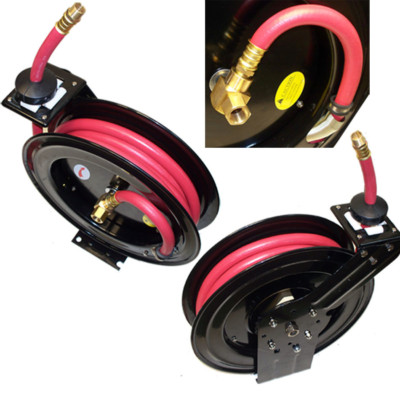 3/8" x 100 Ft. Feet Retractable Rubber Air Hose Reel 300 PSI