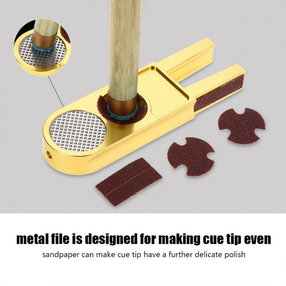 Ushape Billiard Pool Cue Tip Trimmers Shaper Burnisher with 2pcs