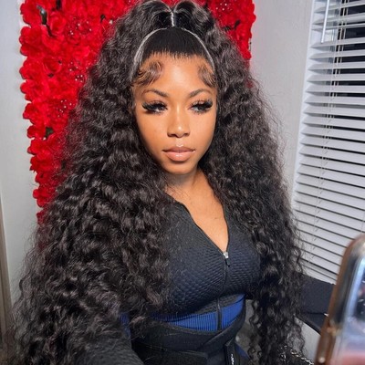 HD Transparent Deep Wave 13x4 13x6 Lace Front Human Hair Wig Brazilian Hair Wigs