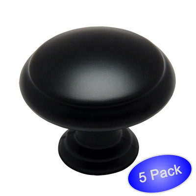 *5 Pack*  Cosmas Cabinet Hardware Flat / Matte Black Knobs #5422FB
