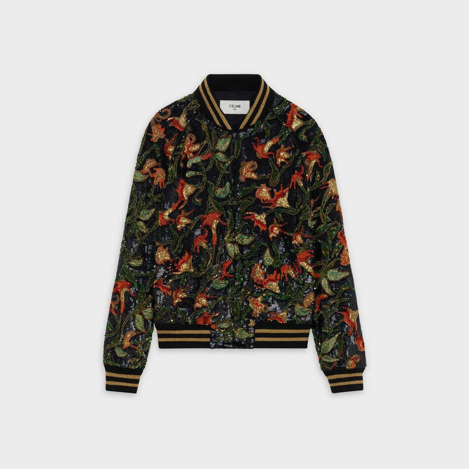 Pre-owned Celine 20900$ Sequins Embroidered Teddy Jacket In Multicolor