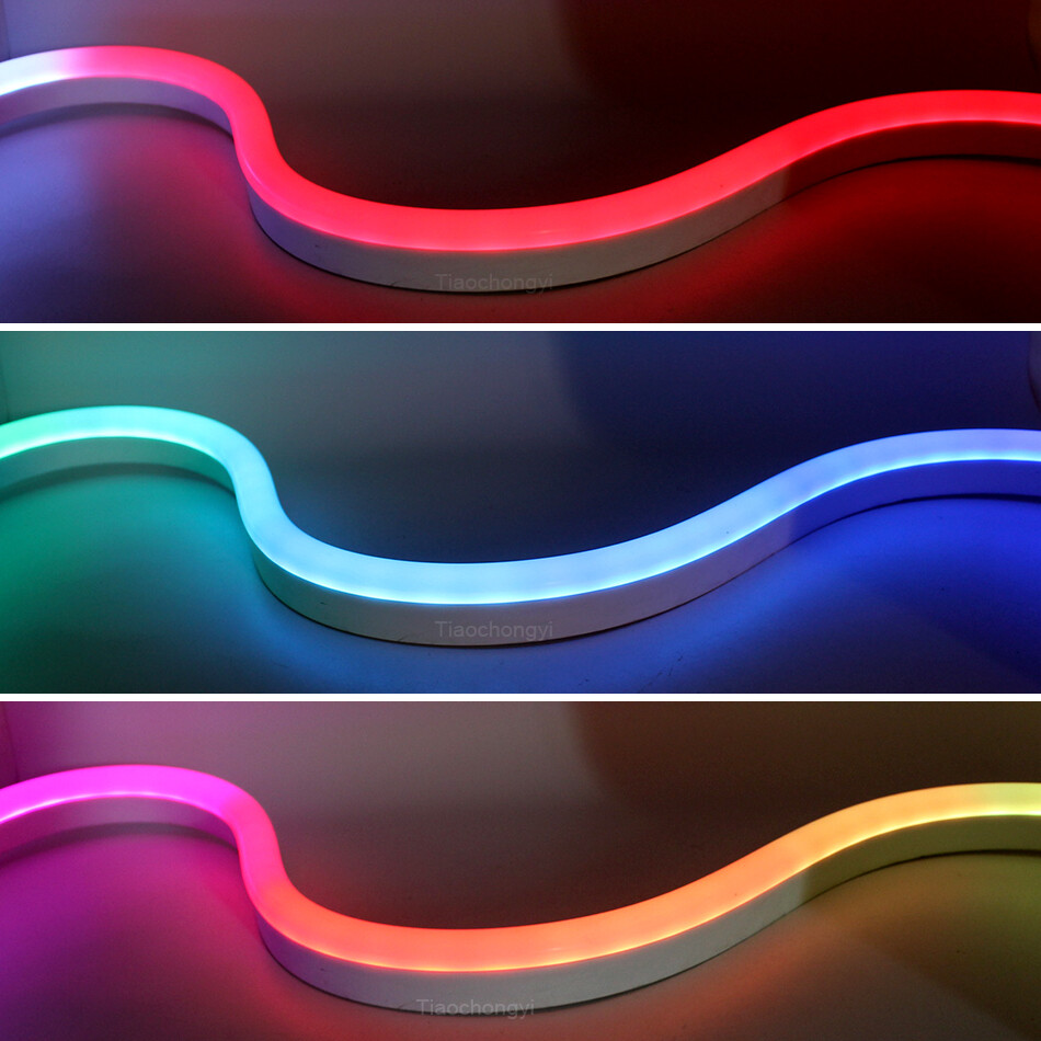 DC 12V 24V WS2811 8x16mm Neon strip Addressable RGB Dream color LED ...
