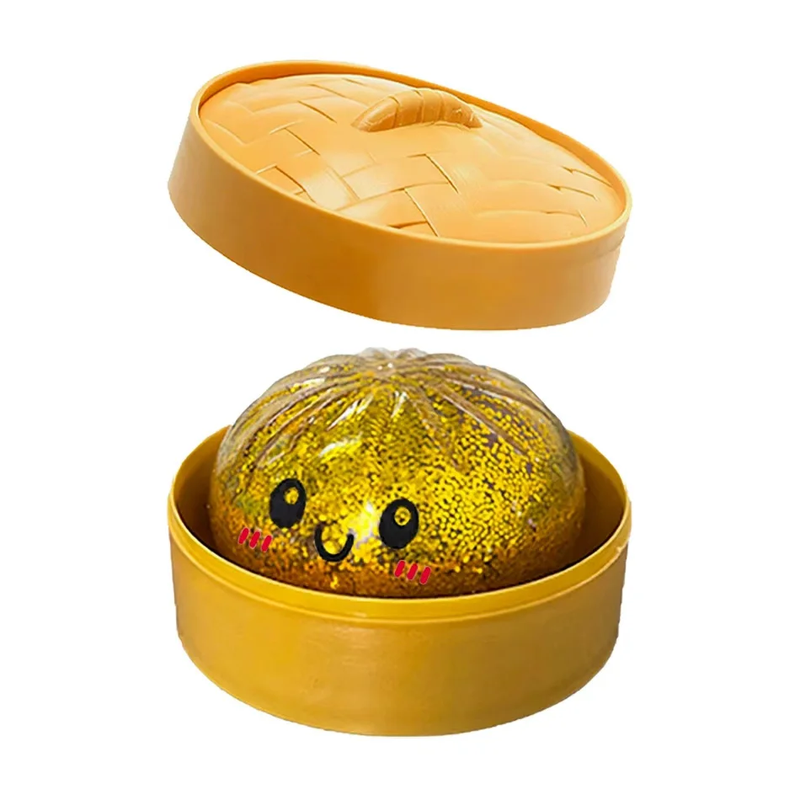 New 1-12Pcs Glitter Dumpling Glitter Dumpling Squishy with Box Dumplings Sensory