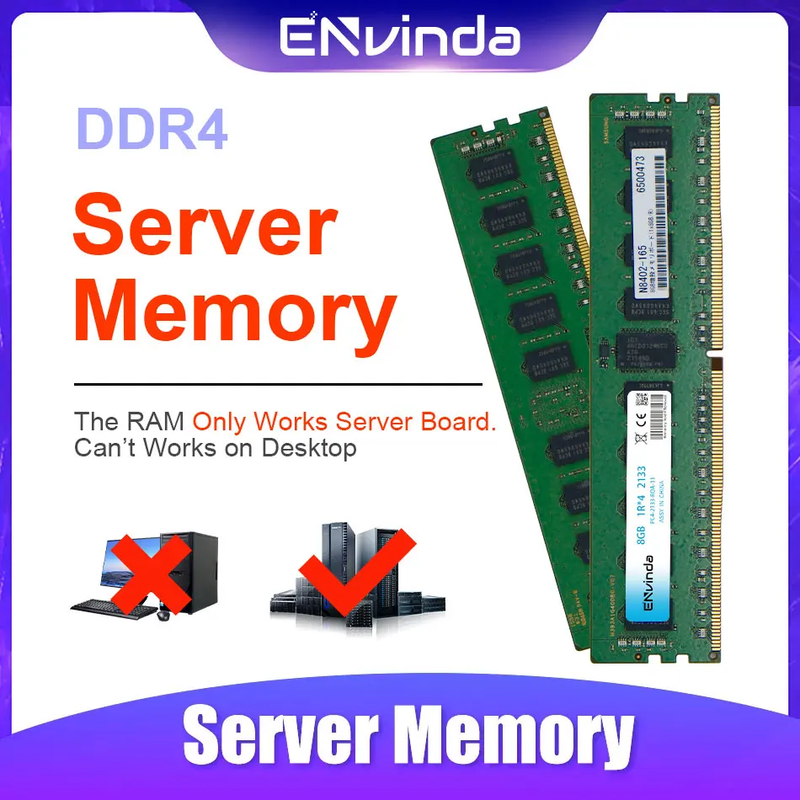 Memoria Server Envinda DDR4 RAM 32GB 16GB Modulo PC4 2666V 2400T REG ECC X99