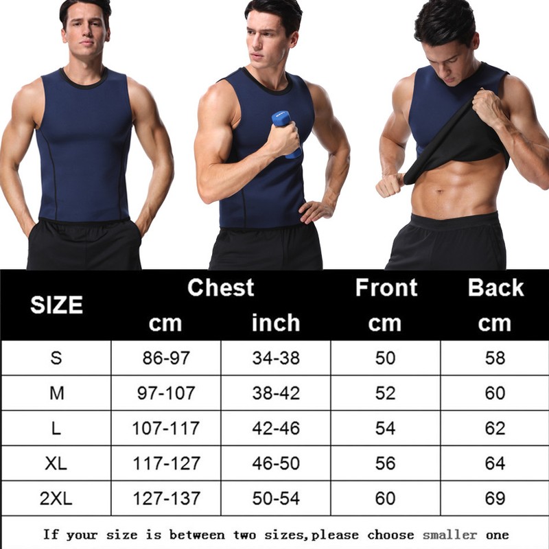 Mens Weight Loss Waist Trainer Vest Sauna Sweat Body Shaper Tank Slimmer Trimmer