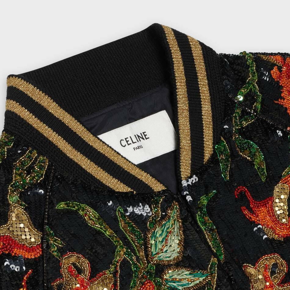 Pre-owned Celine 20900$ Sequins Embroidered Teddy Jacket In Multicolor