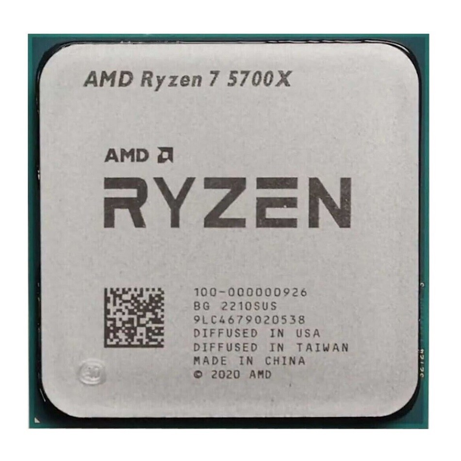 AMD Ryzen 7 5700X 3.4GHz 8 Core 16 Threads Socket AM4 32MB 65W CPU