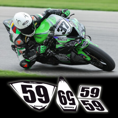 trackday or race numberplate set fits 2019 2020 2021 2022 2023 kawasaki zx6