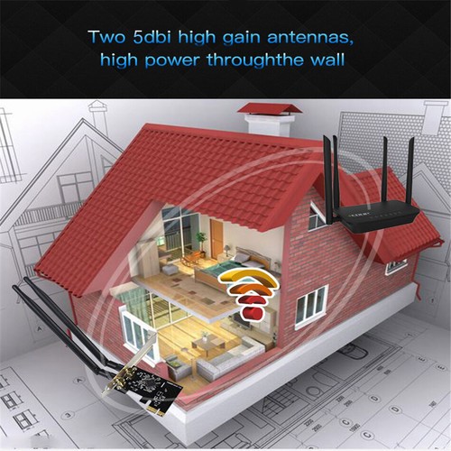 Dual Band WiFi PCI-E AC1200Mbps Desktop EDUP Wireless PCI y Express Adapter