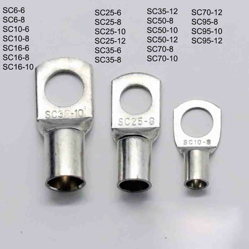 SC6-6 to SC95-12 Non Insulated Stud Hole Copper Cable Lug SC6-6 to SC95-12 Non Insulated Stud Hole Copper Cable Lug