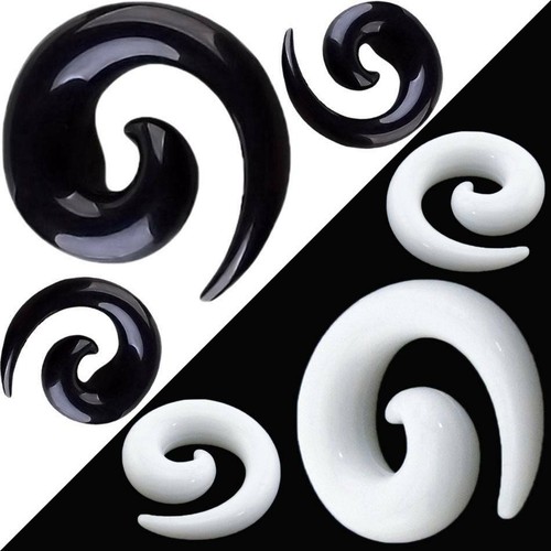 12-30PC Acrylic Spiral Taper Stretcher Ear Gauge Kits Tunnel Plugs Piercing Set