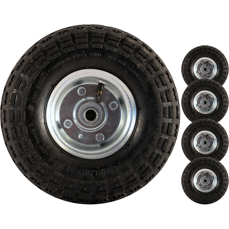 2 X 10/" Pneumatic Sack Truck Trolley Wheel Barrow Tyre Tyres Wheels 4.10//3.5-4.0