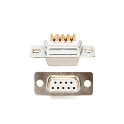 DB9 Plug Double Row Male & Female Metal Case Solder Type Plug Connector Socket