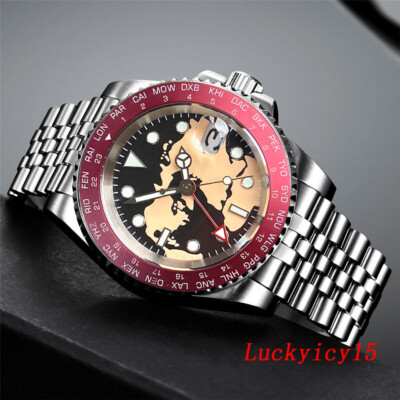 20ATM 40mm Diver Mens Watch GMT Japan NH34A Automatic Blue Dial Sapphire Glass