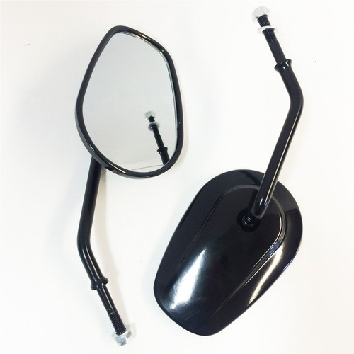 Black short stem Mirrors For Harley Davidson Softail FXSTB FXSTD FXSTS