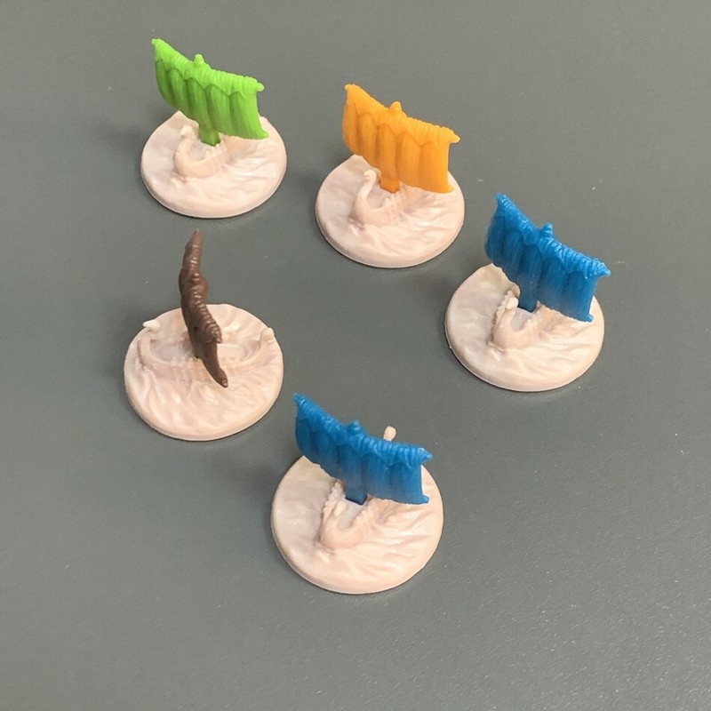 5x Ram-Clan Boat Miniatures For Blood Rage 5th Player Expansion Board Game Toy