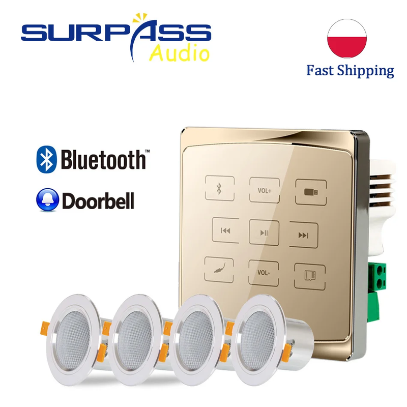 Background Music In Wall Amplifiers SD/AUX/USB Music Player Bluetooth Amplifier