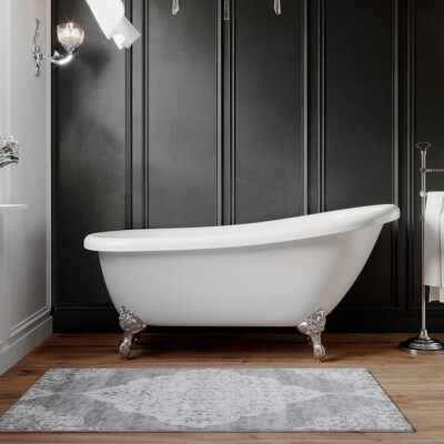 61'' Claw Foot Acrylic Slipper Bathtub With NO Faucet holes | Maries