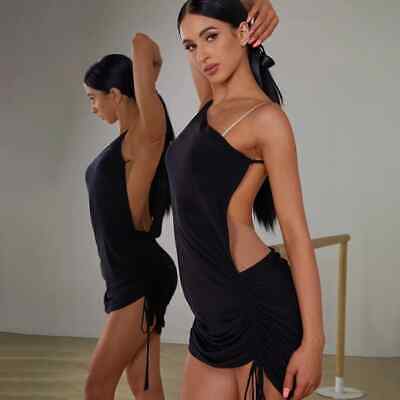 Bare Back Sleeveless Latin Dance Dress for Women Ballroom Dancing Dresses
