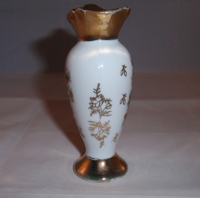 Miniature Floral Decorated Vase and Pitcher Japan