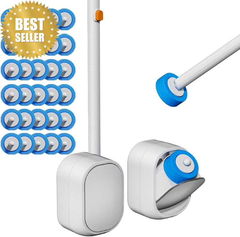 Toilet Brush System Kit Equipped with 30 Disposable Replaceable Brush Heads Hygi